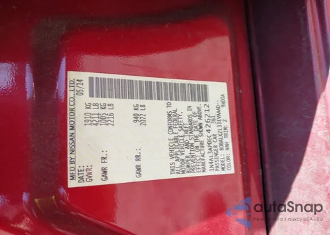 2014 Nissan Altima 2.5 Sl из США, поврежденный, VIN 1N4AL3AP0EC426212